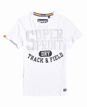 Superdry Track & Field Lite Metallic Férfi Pólók Fehér | NMPCE2974